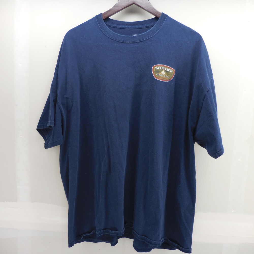 Old Guys Rule Mens Navy Blue Vintage Goods Aged to Perfection Graphic Shirt 2XL
